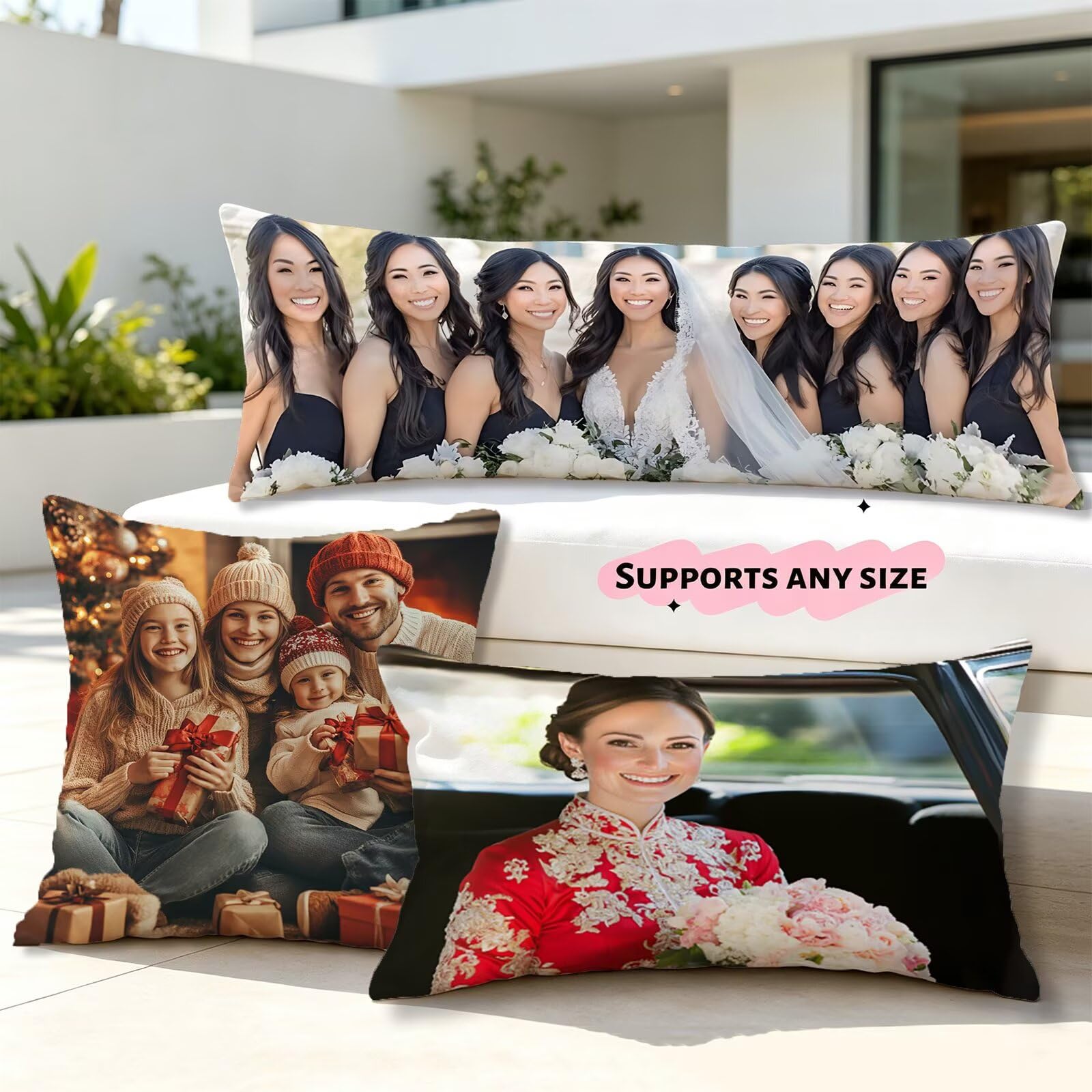 Coussin Personnalisé Photo, Coussin Canape, Taie Oreiller 60x180, Cod4
