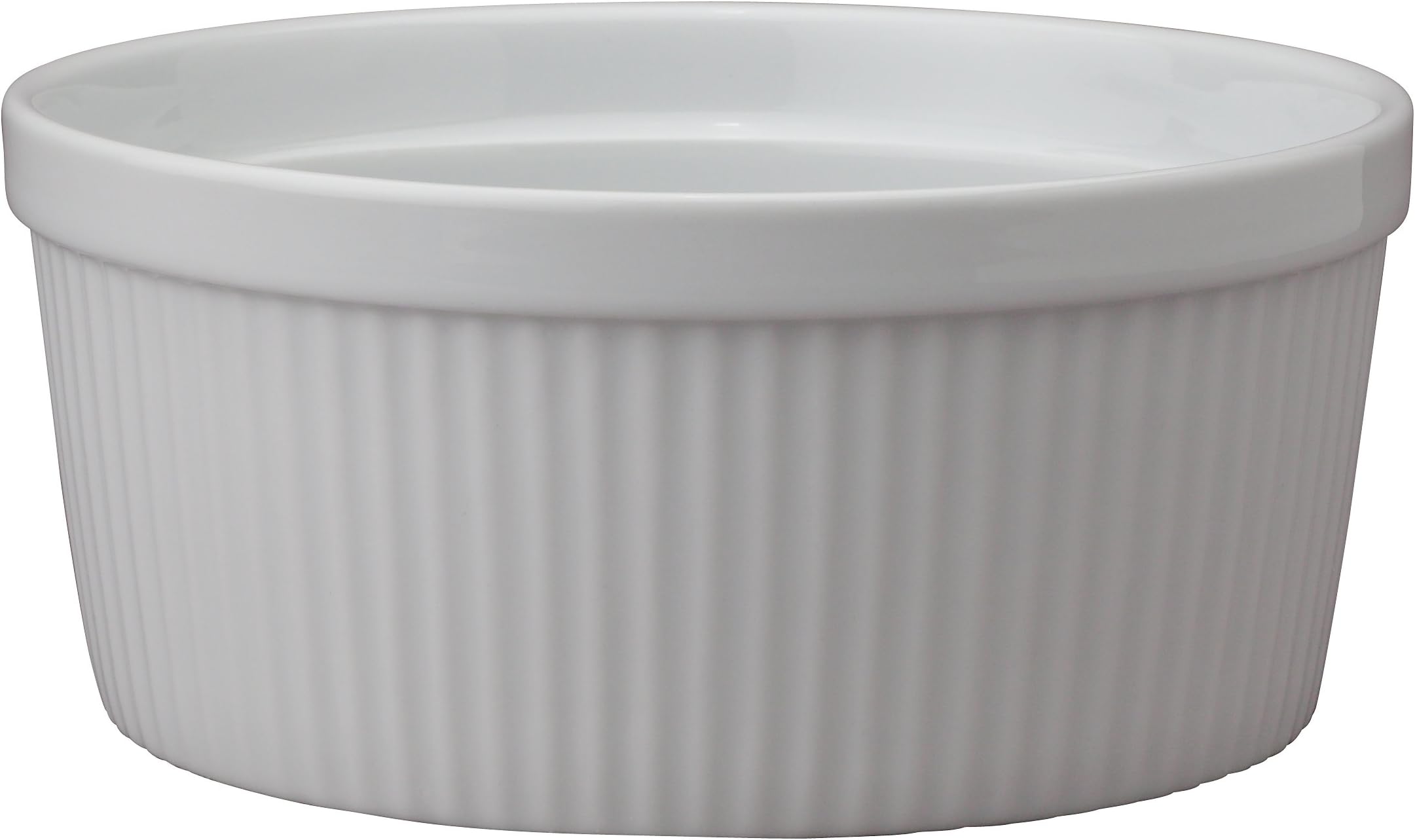 HIC Kitchen Souffle, Fine Porcelain, For Baking Souffles, Casseroles, Side Dishes, And Desserts, 48-Ounce (1.5-Quart) Capacity