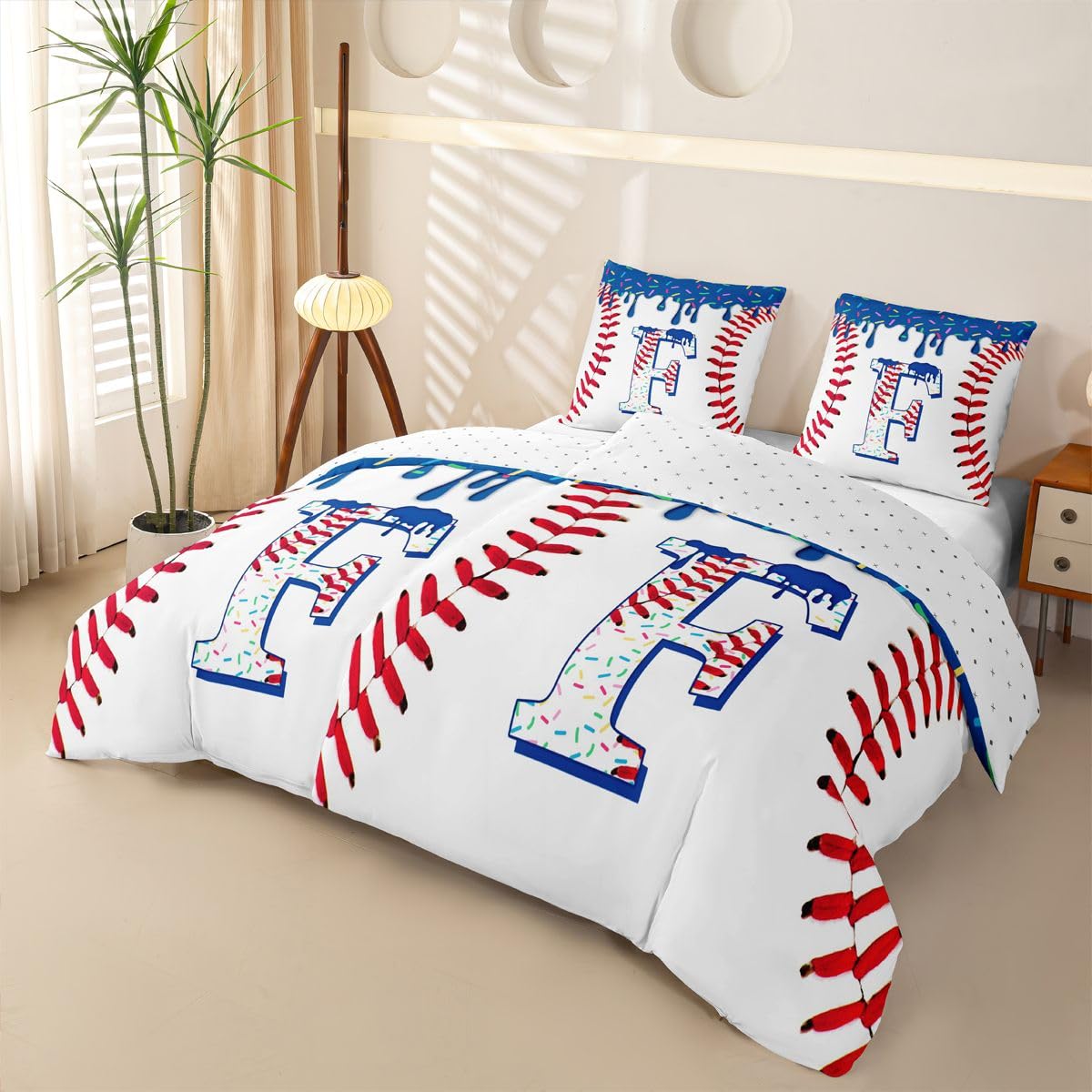 Homewish Marinblauer Eiscreme Tropf Microfaser Bettwäsche 135x200 4teilig