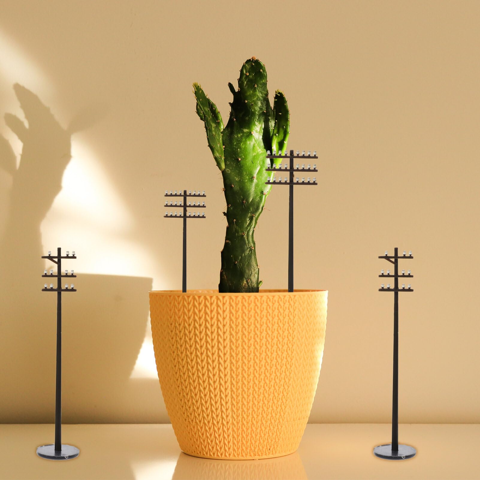 6pcs Telephone Poles for Trains Scenery - Power Pole & Telegraph Accessory - 1:87 Railroad Railway Model Diorama