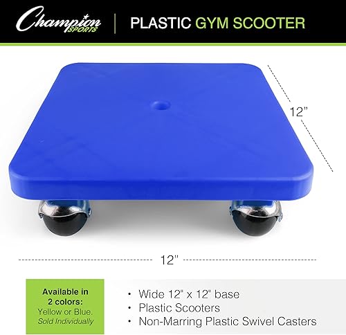 Miniatura 3 de Champion Sports Scooter Board  Choice of Handles or No Handles, Durable Plastic Scooters for Youth Gym & PE Class, Indoor & Outdoor Play,