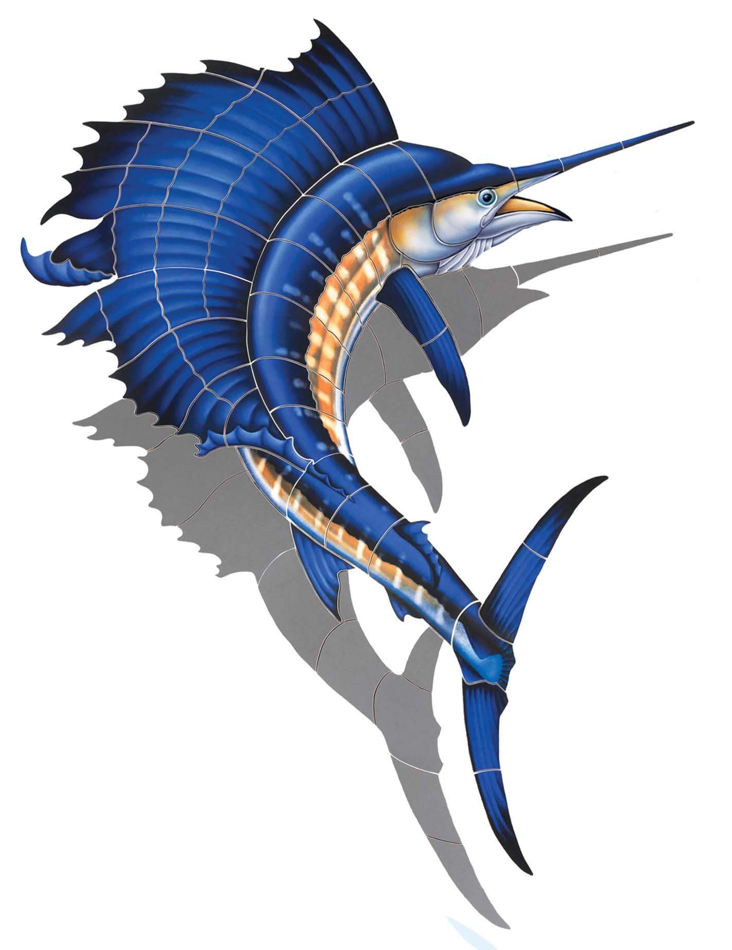 Sailfish Swimming Pool Mosaic - 71