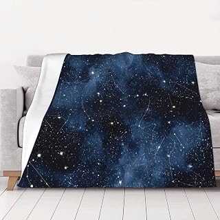 Cosmic Wonders, Soft Flannel Blanket with Scientifically-Inspired Zodiac Sign Patterns, Anti-Pilling and Breathable,Sleepovers Party Slumber Coquette Party Blankets 50"X40"