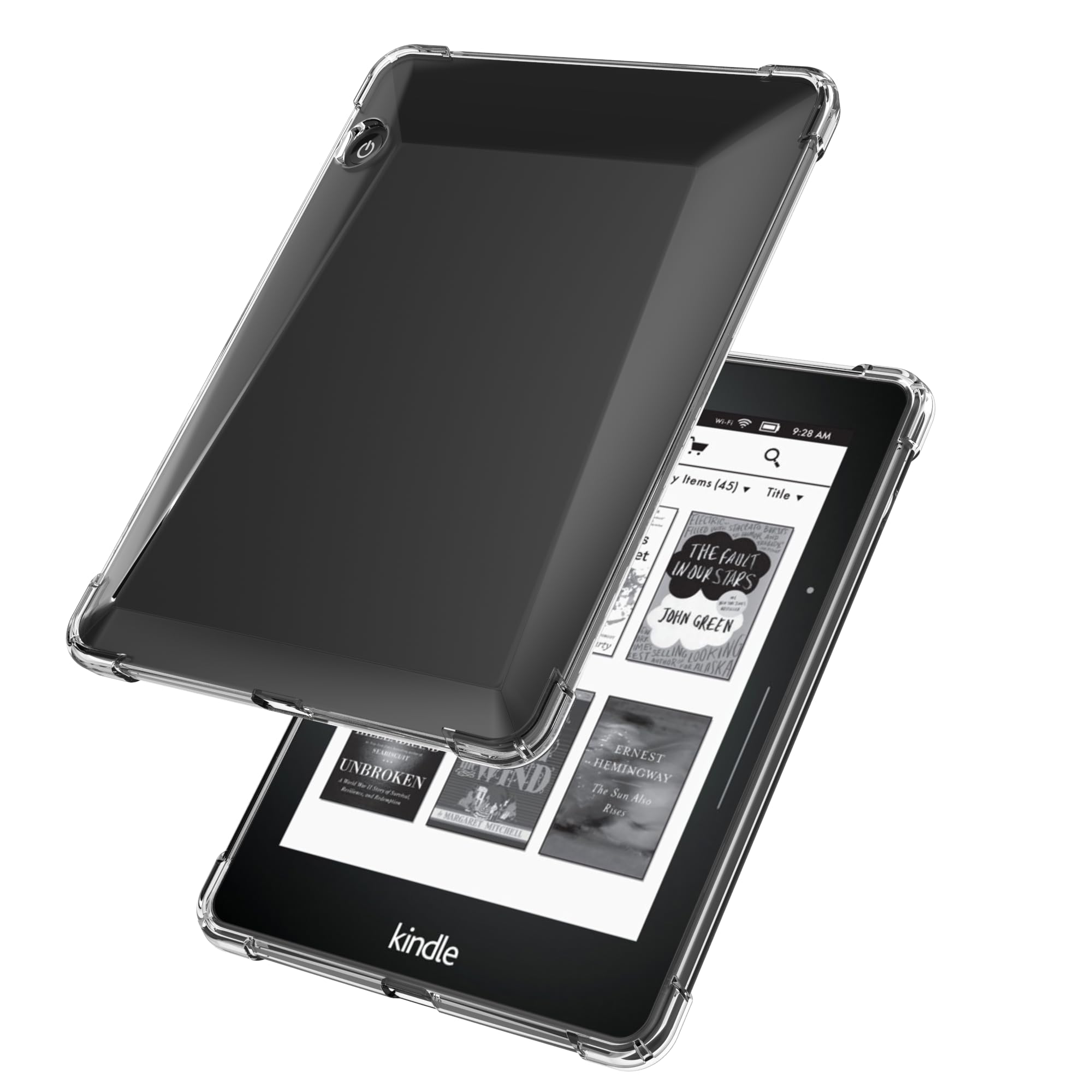 Aircawin Schutzhülle für Kindle Voyage, 15,2 cm (6 Zoll), transparent, dünn, leicht, stoßfest, transparent, weiche TPU-Rückseite für E-Reader, transparent