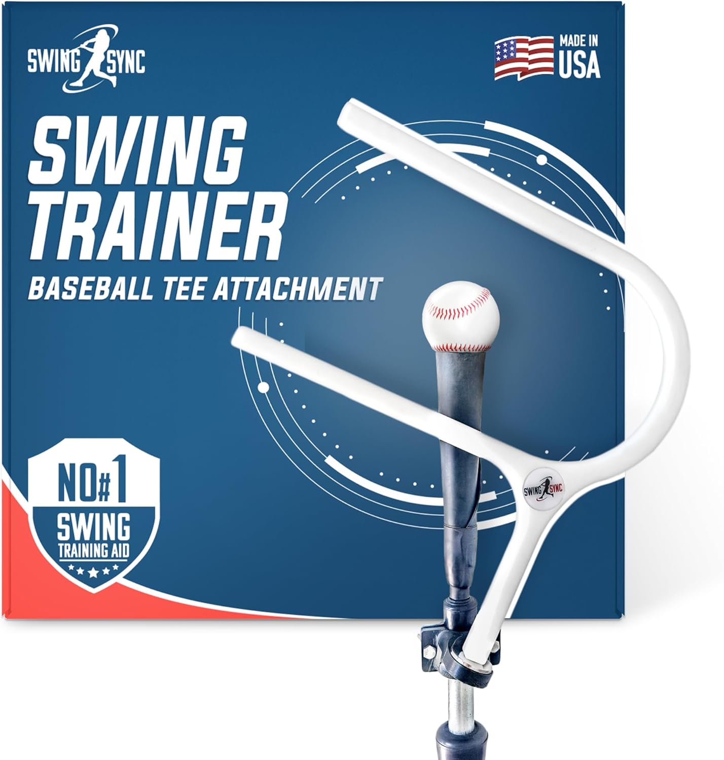 Baseball Swing Trainer for Kids & Adults | USA Made with 1 Year Warranty | Upgrade Your Baseball Training Equipment with the Baseball Tee Attachment Baseball Hitting Trainer