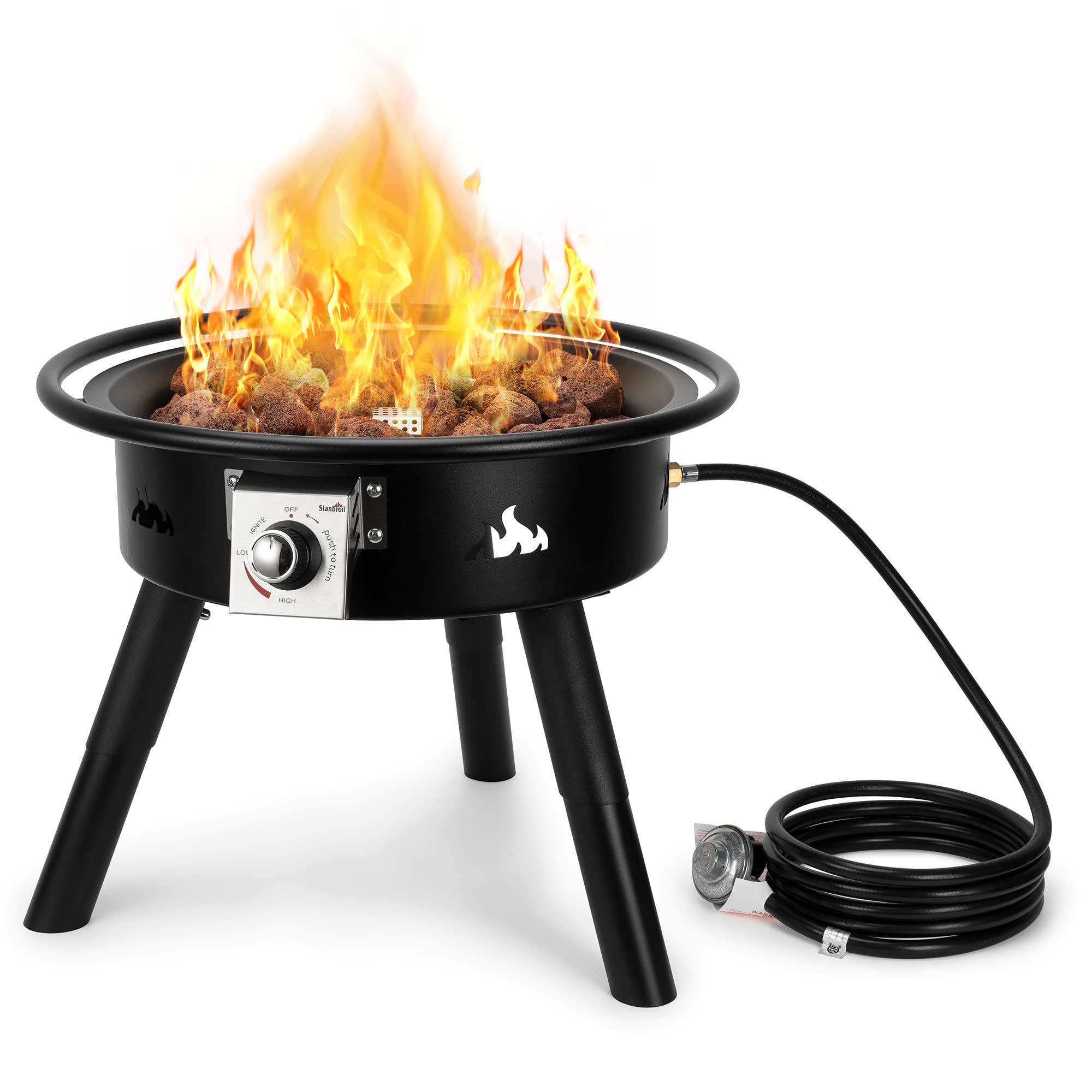 Stanbroil Firebowl Outdoor Portable Propane Gas Fire Pit with 8.8 Lbs