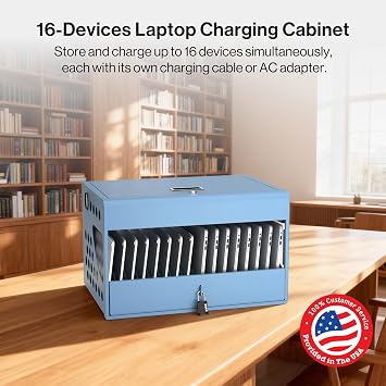 POCHAR 16-Device Charging Station for Classroom, Fully Assembled