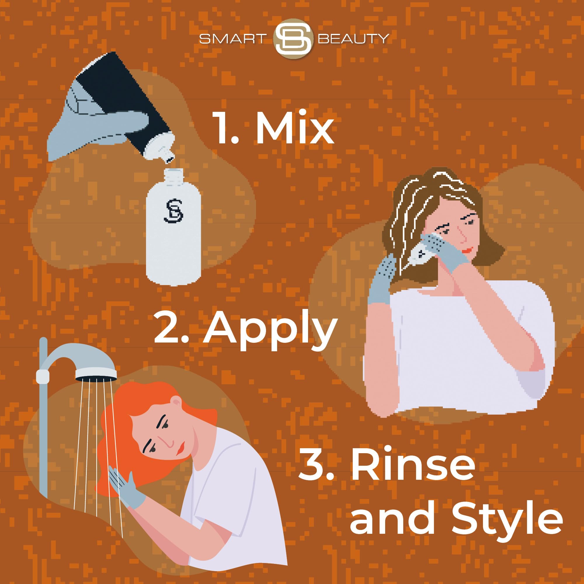 Copper Hair Dye Permanent with Plex Hair Care, PPD free, Grey Hair Coverage hair dye kit Ginger Permanent Hair Colour for women or men Cruelty-Free Vegan Hair Dye Smart Beauty (pack of 3)