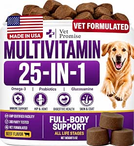 Vet Promise 25-in-1 Dog Multivitamin Soft Chews with Glucosamine