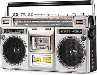 Classic 80s Style Retro Boombox CD Tape Player,Retro Bluetooth Cassette Player With Fm And Dab+ Radio,USB Recording,Cassette Player Radio,Cassette Recorder For Family Gathering Travel