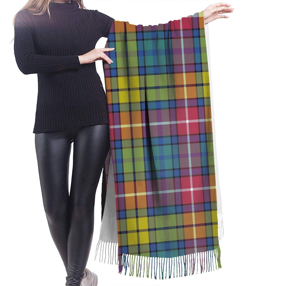 Scarf Buchanan Ancient Tartan Womens Large Soft Cashmere Feel Shawls Wraps Light Stole 196x68 cm
