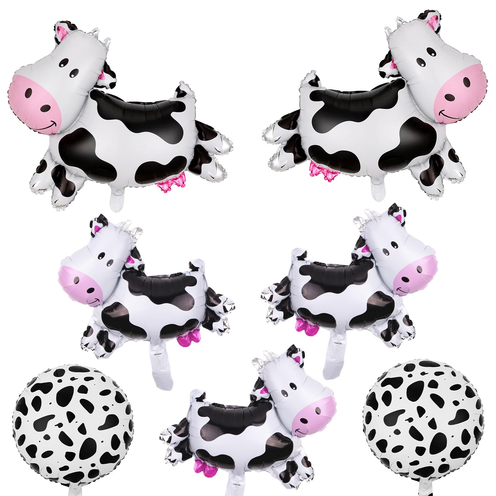 Cow Balloons, Huge Cow Foil Balloon Funny Print Helium Balloons for Kids, Cute Farm Animal Aluminum Mylar Balloon for Baby Shower Western Cowboy