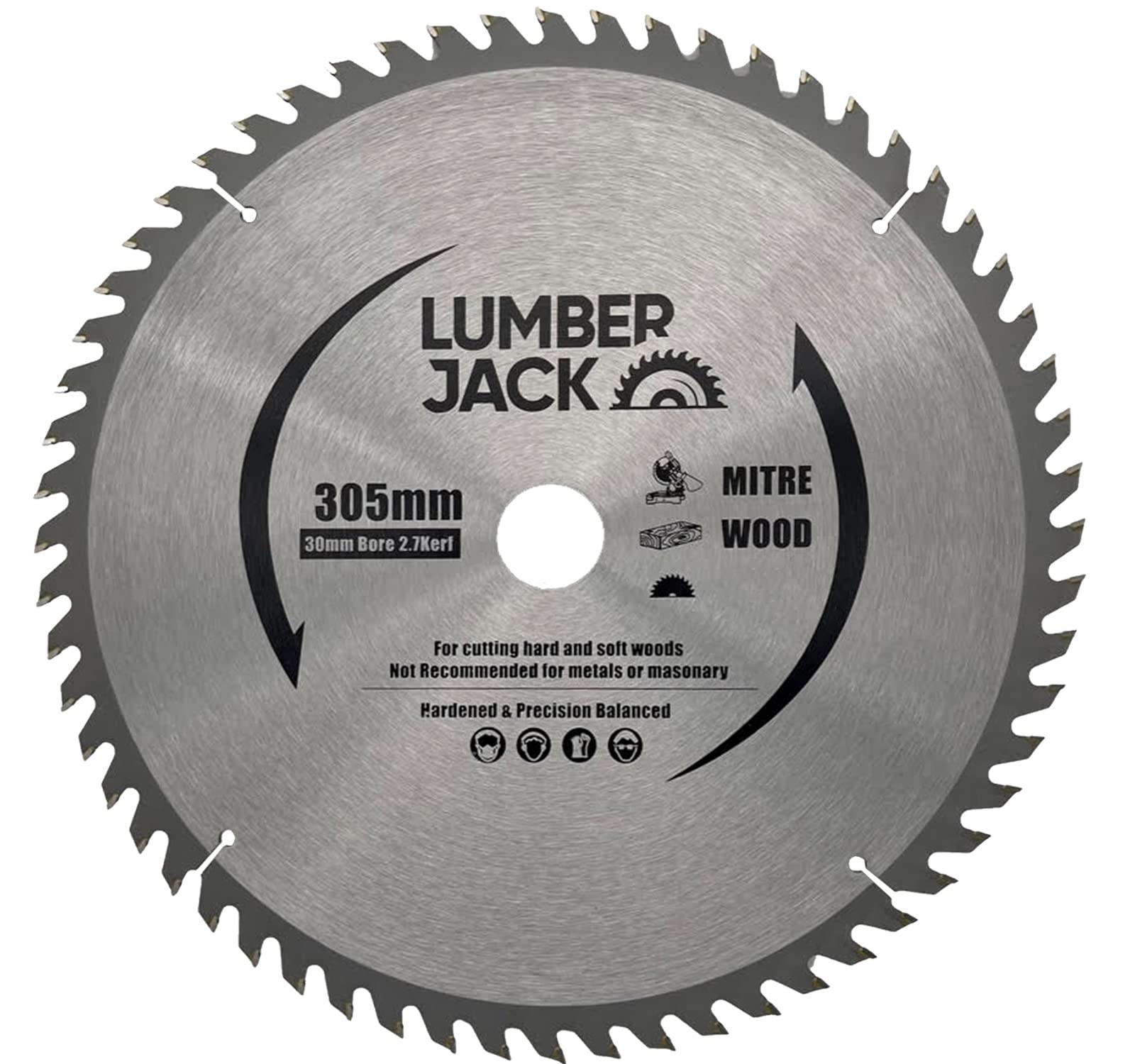 Lumber Jack Silver Tct Circular Wood Saw Blade 305Mm X 30Mm 80T For Bosch Makita Dewalt Ect
