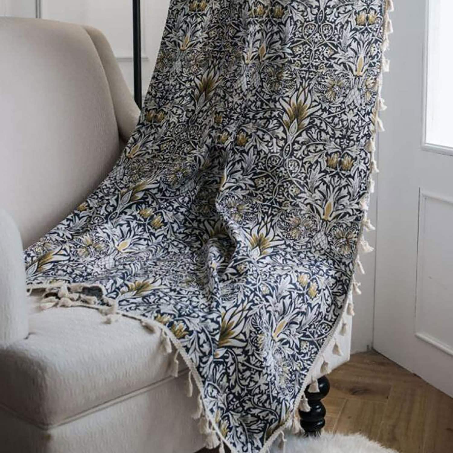 Rideaux assombrissants en coton lin occultant pour préserver votre intimité de style country