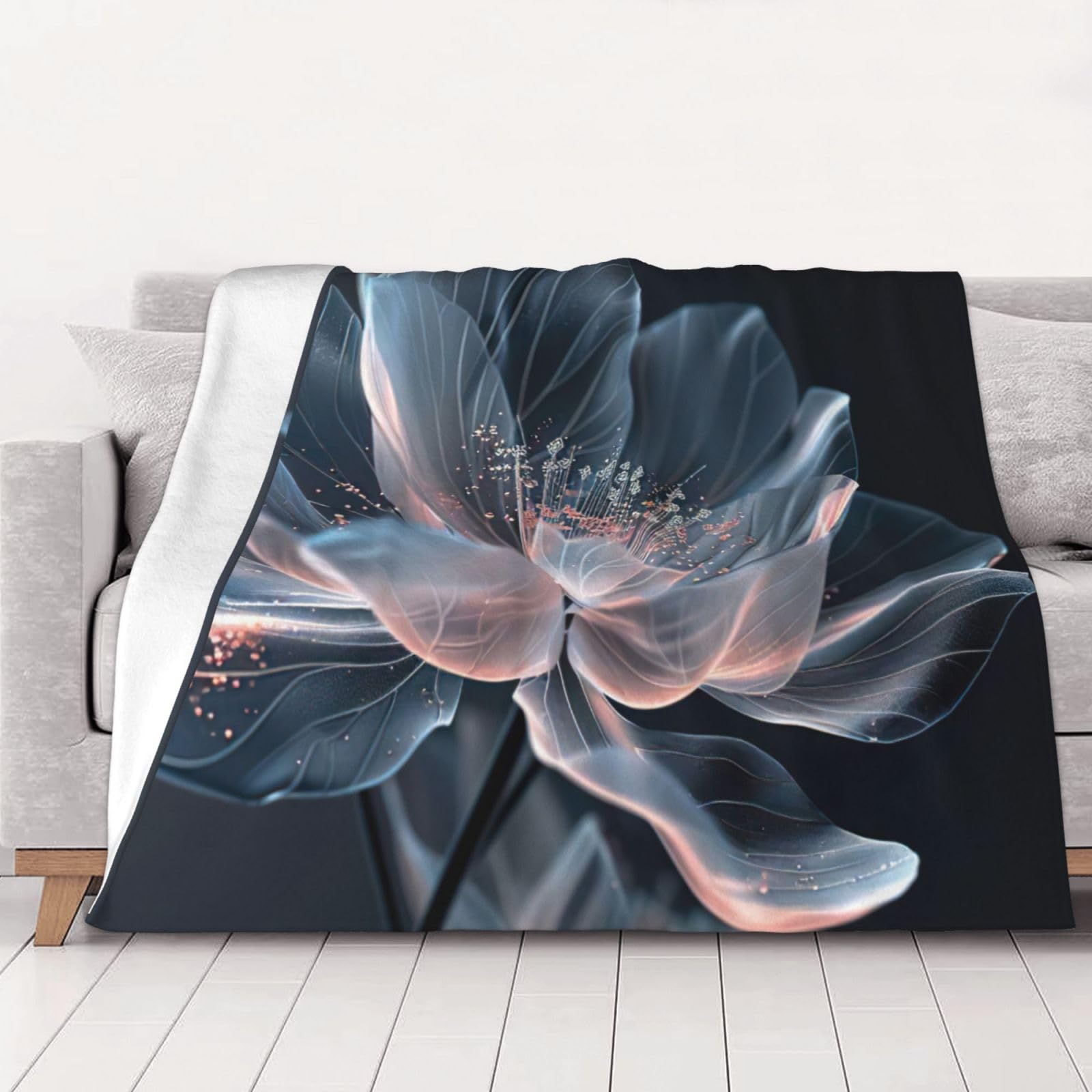 Couverture adulte haut de gamme imprimé floral 3D douce toutes saisons