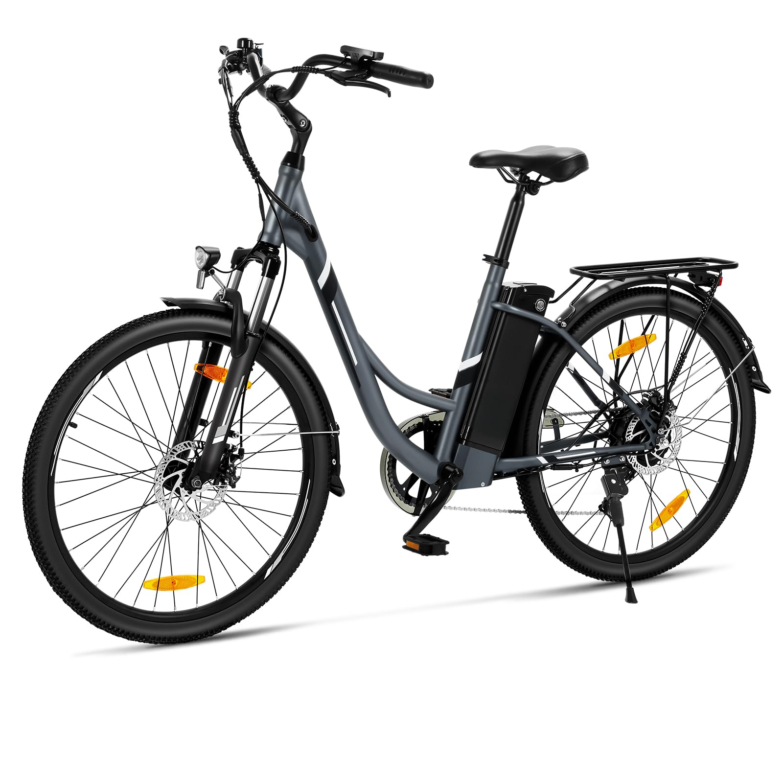 Touroll B1 Vélo Électrique, 26" vélo électrique Urbain avec 36V 15.6Ah Batterie Amovible, Vélo de Ville électrique 250W, 7 Vitesses, E-Bike Urbain pour Adulte