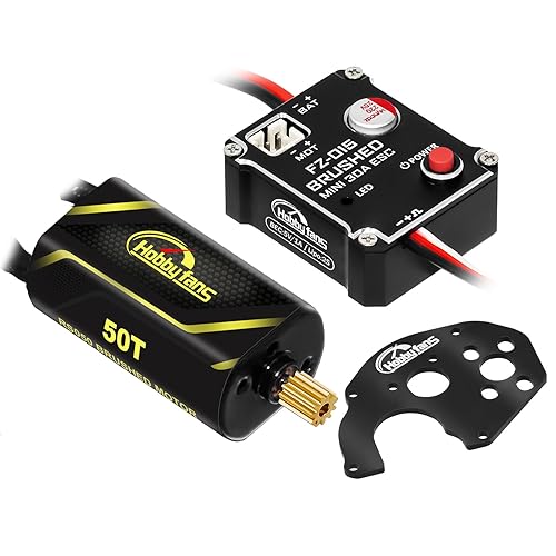 Hobby Fans Mini ESC cepillado 30A y 050 50T cepillado motor con soporte de motor de metal para piezas de actualización de orugas Axial SCX24 124 RC