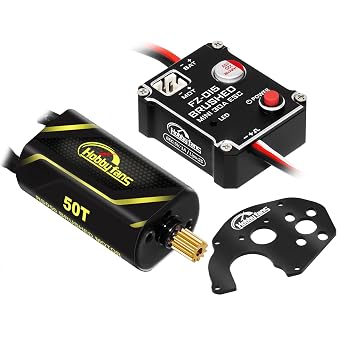 30A Brushed Mini ESC and 050 50T Brushed Motor with Metal Motor Mount for Axial SCX24 1/24 RC Crawler Upgrade Parts