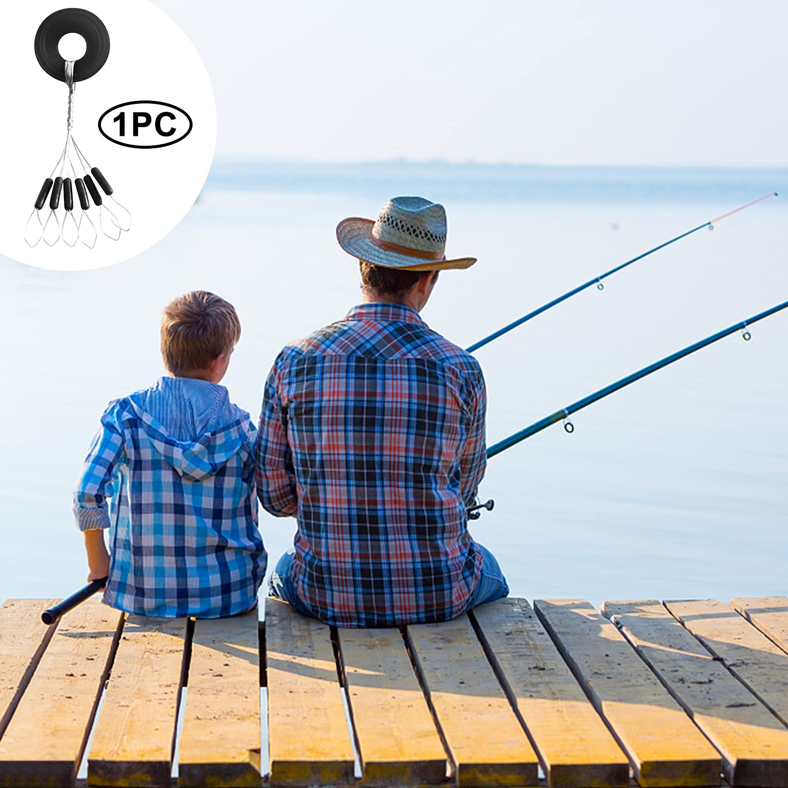 VIPMOON 600 Pièces Stop Float Peche, 6 en 1 Caoutchouc Arrêt de Bouchons Pêche, Stop Fil Peche avec Taille XS S M L pour Les Ruisseaux, Les Rivières, Les Lacs, La Pêche en Mer, Les Réservoirs - Noir