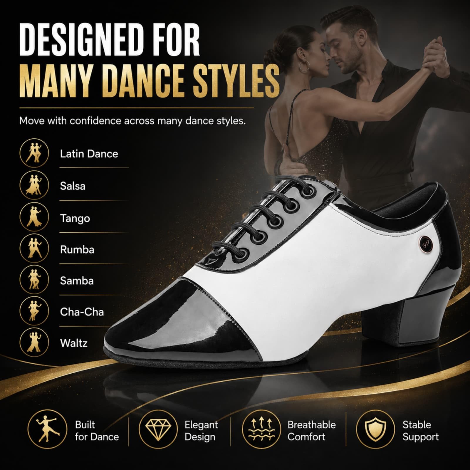 Morbuy Scarpe da Ballo Latino Uomo con Lacci Tacco 3,5 cm | Scarpe Ballo con Tacco Basso e Suola in Pelle Scamosciata Antiscivolo EU 35-44 per Indoor Salsa Tango Chacha Bachata Danza