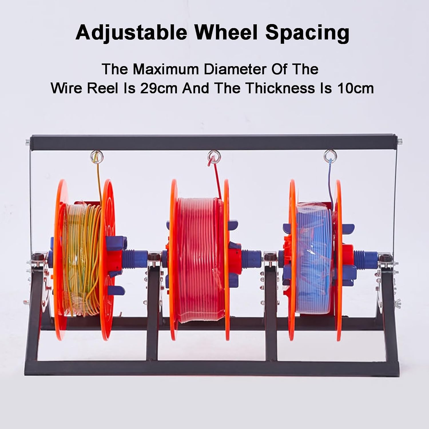 Heavy Duty Wheeled Spool Holder & Cable Dispenser - Rolling Wire Organizer for Industrial, Electrical, and Retail Storage (2-Volume Capacity)