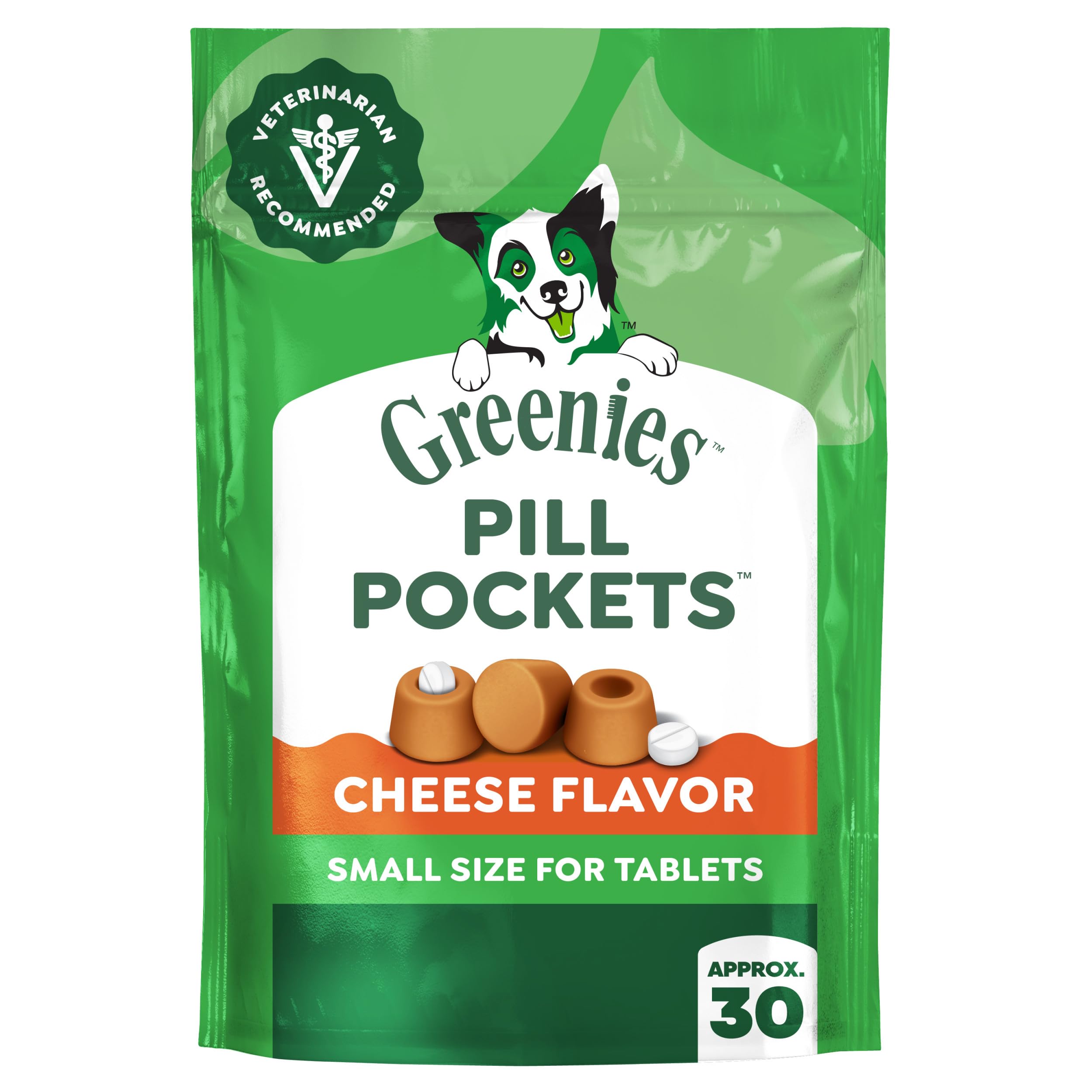 Greenies Pill Pockets Small Dog Treats, Cheese Flavor, 3.2 oz, 6-Pack