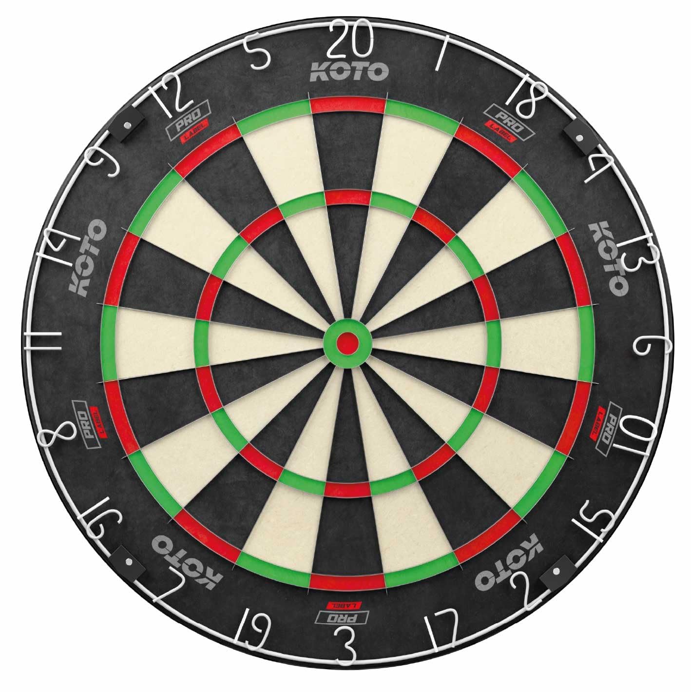 KOTO - King Pro 360 Profi Dartscheibe, Zahlenring, Offizielle Turniermaße mit Hochwertiges Sisal und Ultradünner Draht
