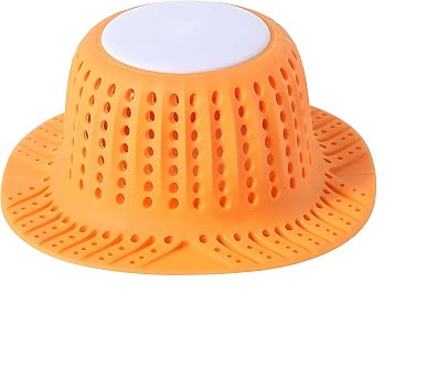 Shower Hair Drain Catcher and Bathtub Drain Hair Catcher - Effective Water Flow Hair Catcher for Shower Drain with Efficient Water Flow, Prevents Clogs, Fits Most Shower Drains Orange