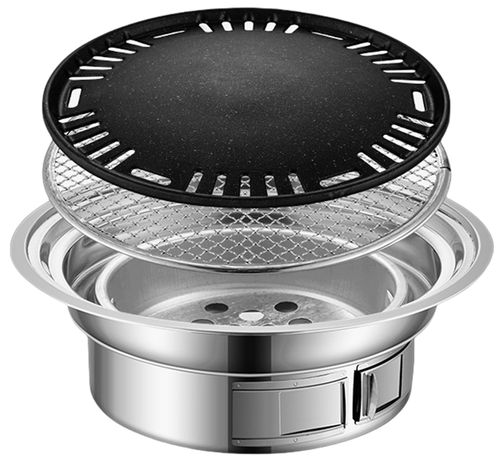 Gixuzol バーベキューグリル 無煙型炭焼き ステンレス製 360