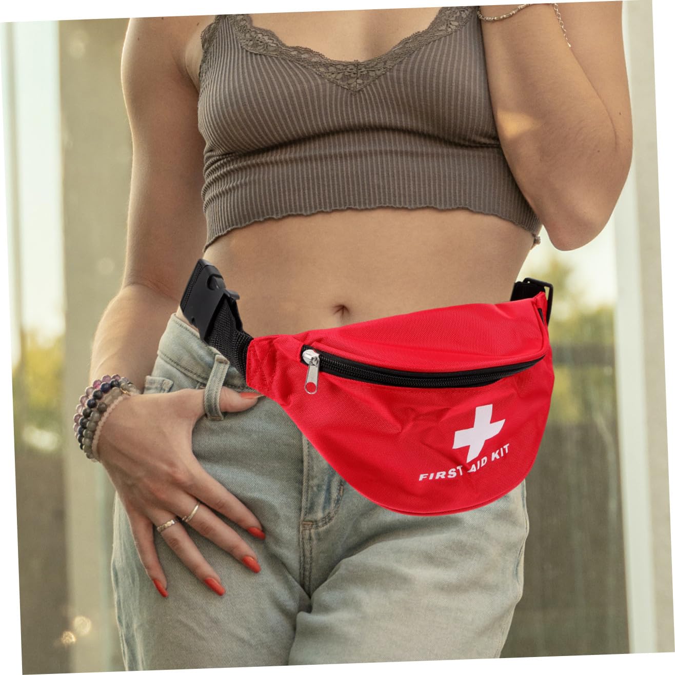 Sosoport 5 Set Sacca Di Pronto Soccorso Kit Medico Per Auto Kit Di Emergenza Domestica Kit Medico Di Emergenza Tela Di Nylon Rosso 2 Pezzi*5
