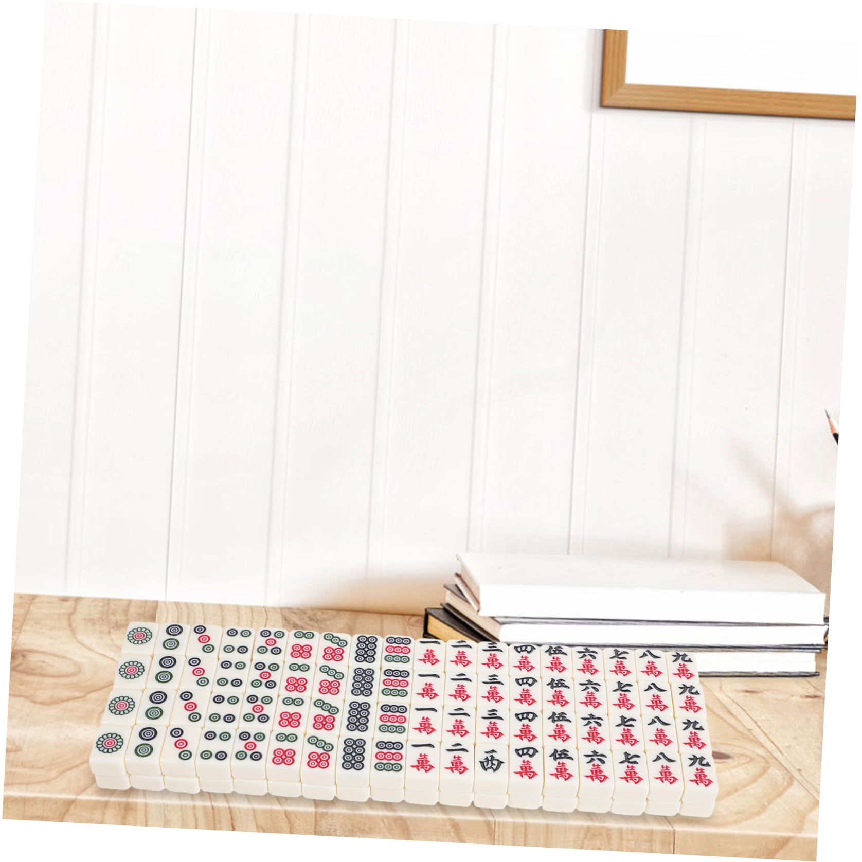 Jeu de Mahjong de Voyage Mini, Lot de 1 Set de Set, Long Coffret | Impression Nette, Accessoires Complets, Format Léger, pour Fêtes et Maison