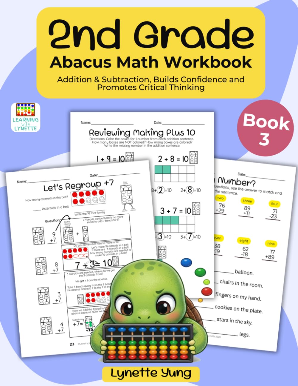 Abacus Math Workbook Grade 2 Book 3: Addition & Subtraction with Regrouping Activities for Ages 6–8 (Grade 2 Abacus Math)