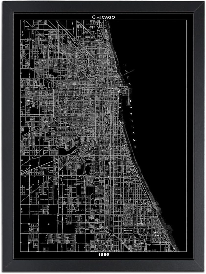 Custom Chicago Wall Map. Perfect Wall Decor for Your Living Room or Office