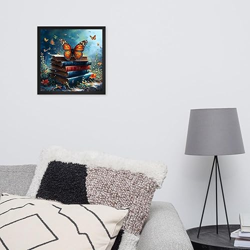 Miniatura 3 de Yanfairy Kits de pintura artística de diamantes para adultos, pintura de puntos de diamante de taladro completo de mariposa para principiantes