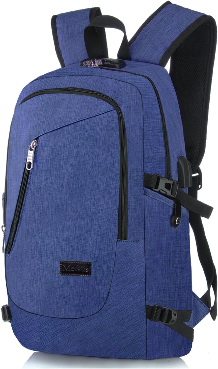 MEISUS Business Laptop Backpack For Men , Anti-theft Cipher Lock Water Resistant Usb Charging Port Computer Bag , Under 17-Inch Laptop Bag and Notebook