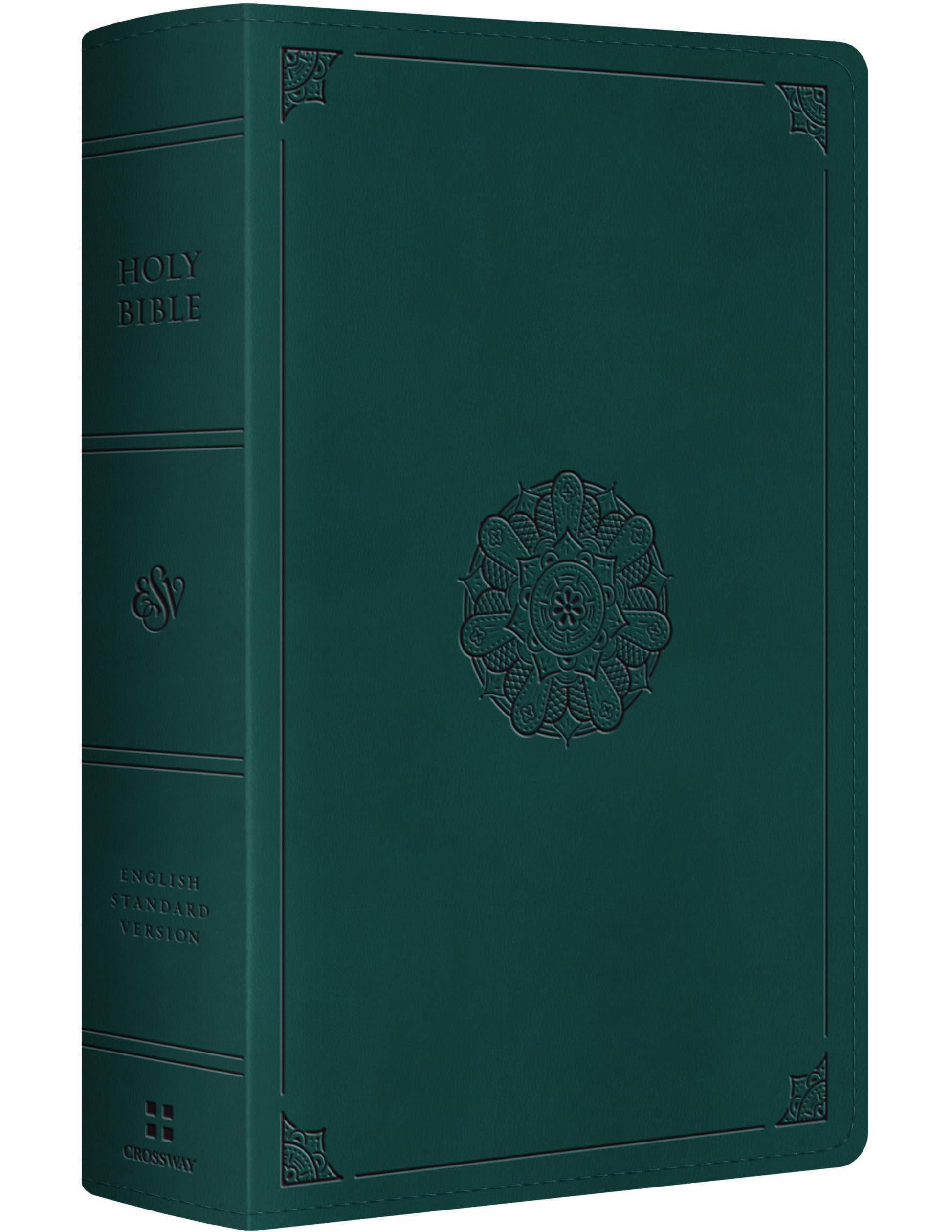 ESV Large Print Personal Size Bible, Red Letter (TruTone, Deep Teal, Emblem Design): Holy Bible, English Standard Version