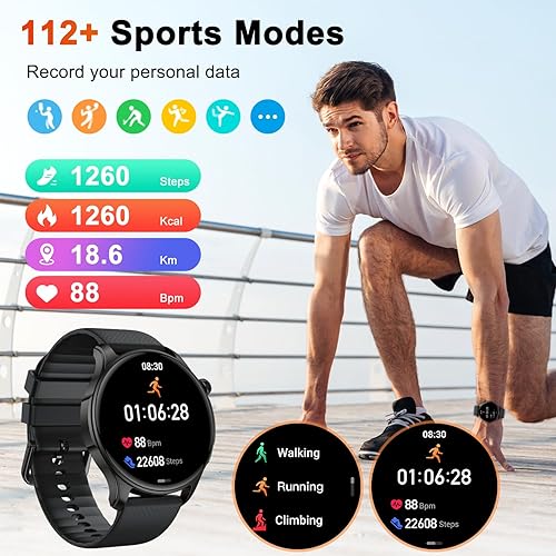 Miniatura 4 de Reloj inteligente para hombres y mujeres Fitness resistente al agua, responder llamada, relojes digitales para hombre, rastreador de pasos, reloj