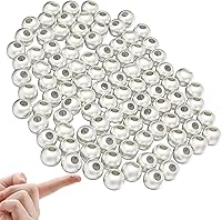 Vista 1 de Cuentas de plata de ley 925 genuinas para hacer joyas, 100 cuentas espaciadoras redondas lisas de 0.098 pulgadas para pulseras, collares