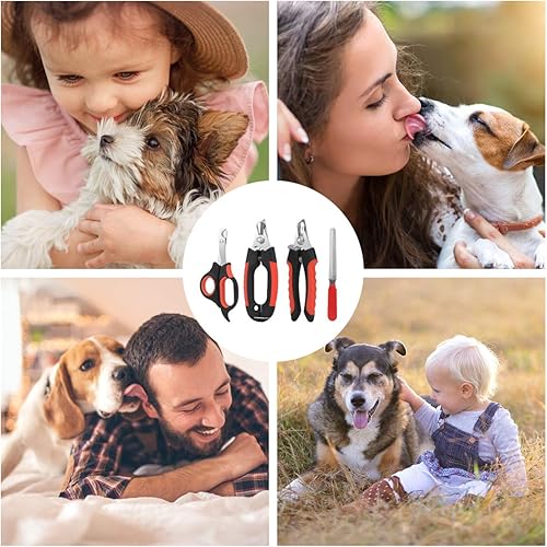 Miniatura 7 de Juego de cortaúñas para perro, protector de seguridad rápido para evitar cortes excesivos, cuchillas afiladas de acero inoxidable, asas