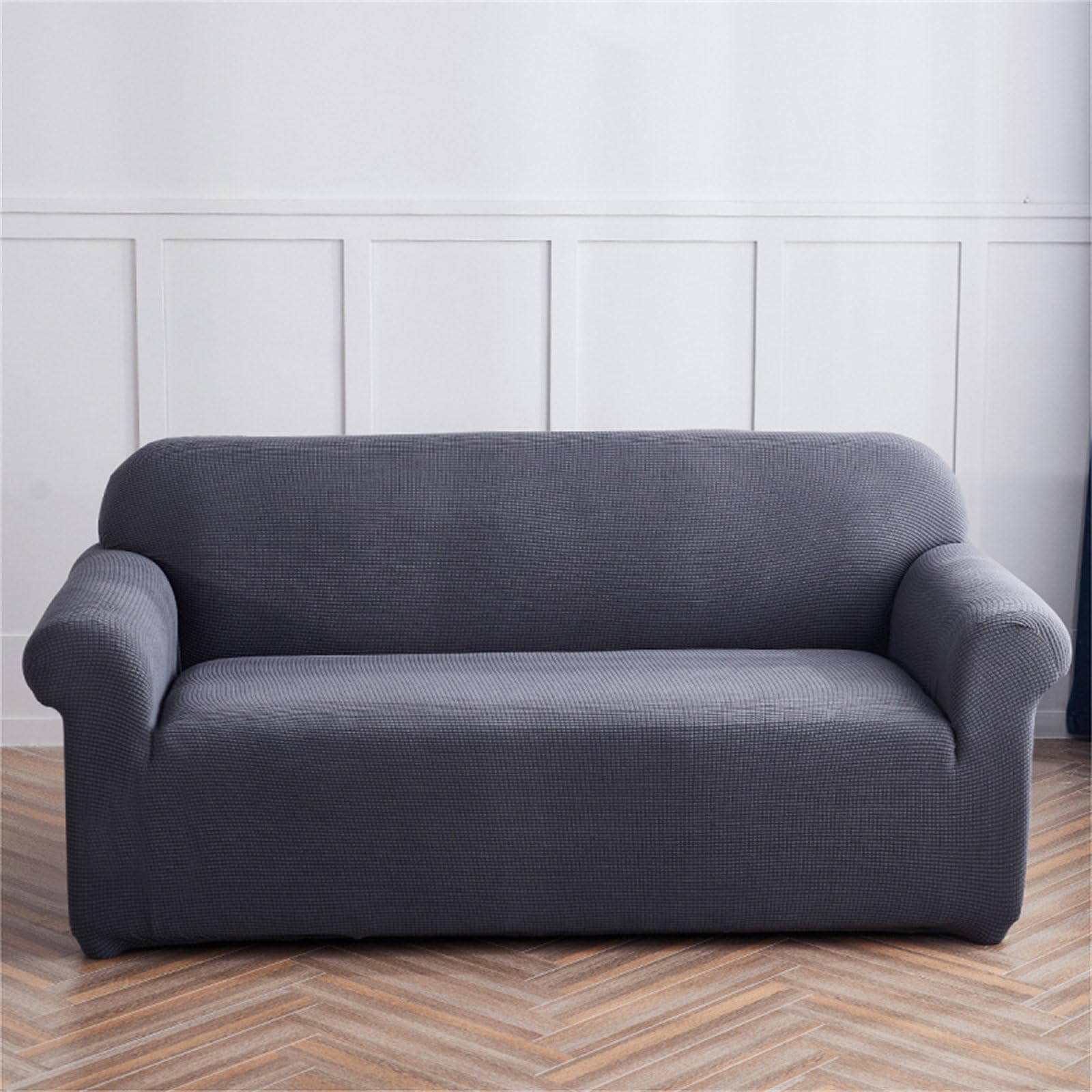 Odot Funda Sofa, Jacquard de Terciopelo de Maíz Funda Sofa 4/3/2/1 Plazas Lavables, Fundas Sofas Ajustables, Universal para Familias Cubre Sofa, Fundas Sofa Elasticas (Gris,3 plazas)