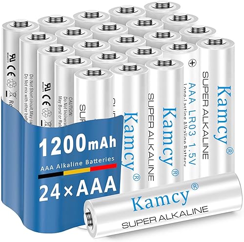 KAMCY Pilas alcalinas AAA, paquete de 24 pilas AAA triples AAA de 1.5 V de larga duración, alto rendimiento, diseño a prueba de fugas, batería de un