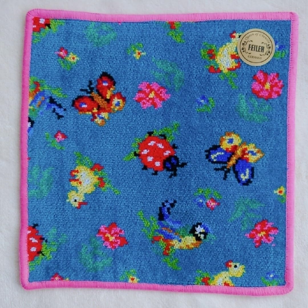 Amazon.co.jp: WEB限定フェイラー ハンカチ ハイジ ブルー ふちピンク