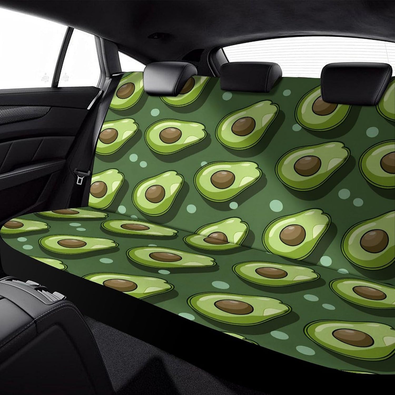 Green Avocado Car Seat Cover Print Rear Bench Seat Cover Car Seat Protector Car Interior Accessories for Women Men