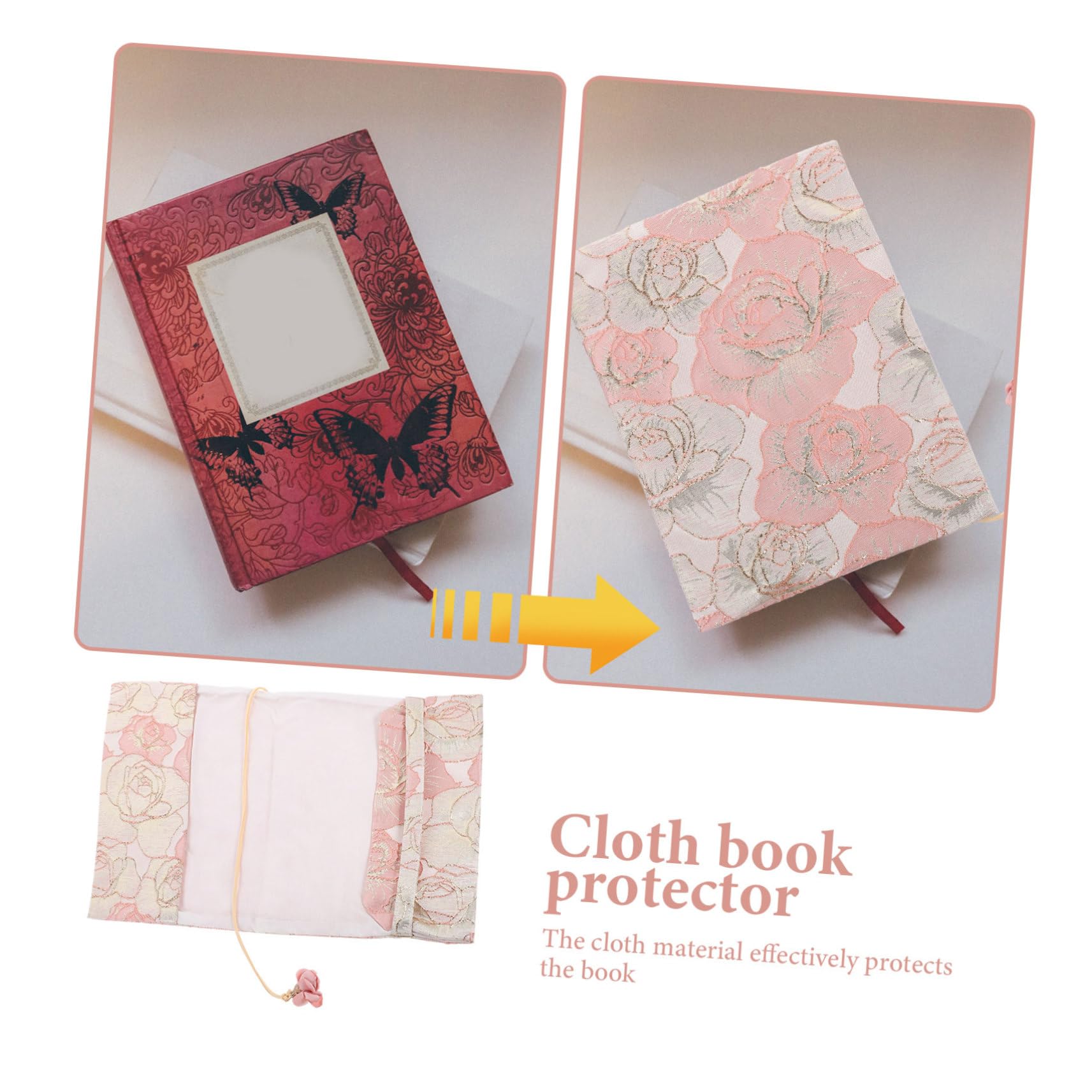 Operitacx 3piezas Cubierta De Libro Reutilizable Estampado Delicado Protección Para Libros Funda Decorativa Para Notas y Lectura Diseño De Flores