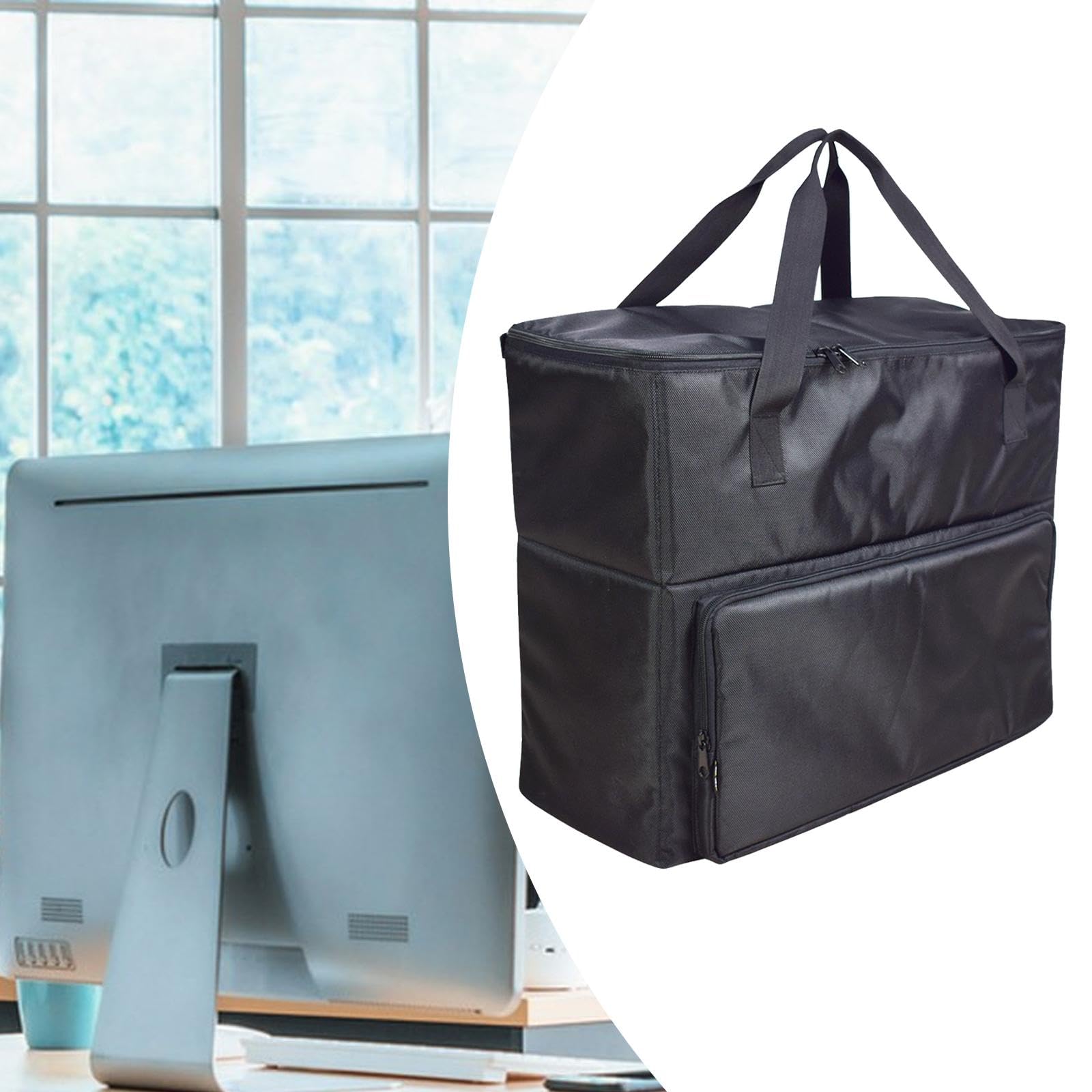 Tragetasche Computer Handtasche Bildschirm Aufbewahrungstasche Desktop Transporttasche mit Gepolsterter Oxford Polsterung Und Zubehörfächern