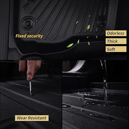 Miniatura 5 de WAYIDSS Alfombrillas de 3 filas y forro de carga para Chevy Chevrolet Traverse 2018-2023, 7 asientos con asientos de cubo de segunda fila,