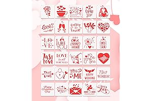 30 Pcs Valentine's Day Heart Love Stencils for Valentine's Day Wedding Envelopes Scrapbook Art Crafts