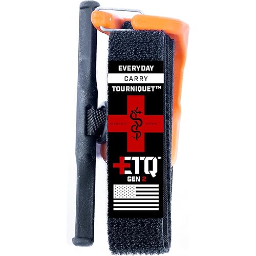 Snakestaff Systems Tourniquet - ETQ Gen 2 Made in The USA | EDC Gear for Trauma Kits, Tourniquet Kits, and Medical Emergency Bags, Orange, Regular (1")