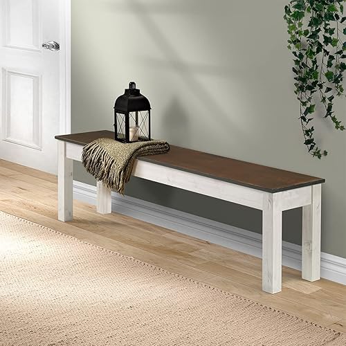 Miniatura 2 de Banco de madera - Banco de entrada - Banco de comedor - 53.15 pulgadas de ancho, 12.2 pulgadas de profundidad, 17.72 pulgadas de alto - 22 libras -