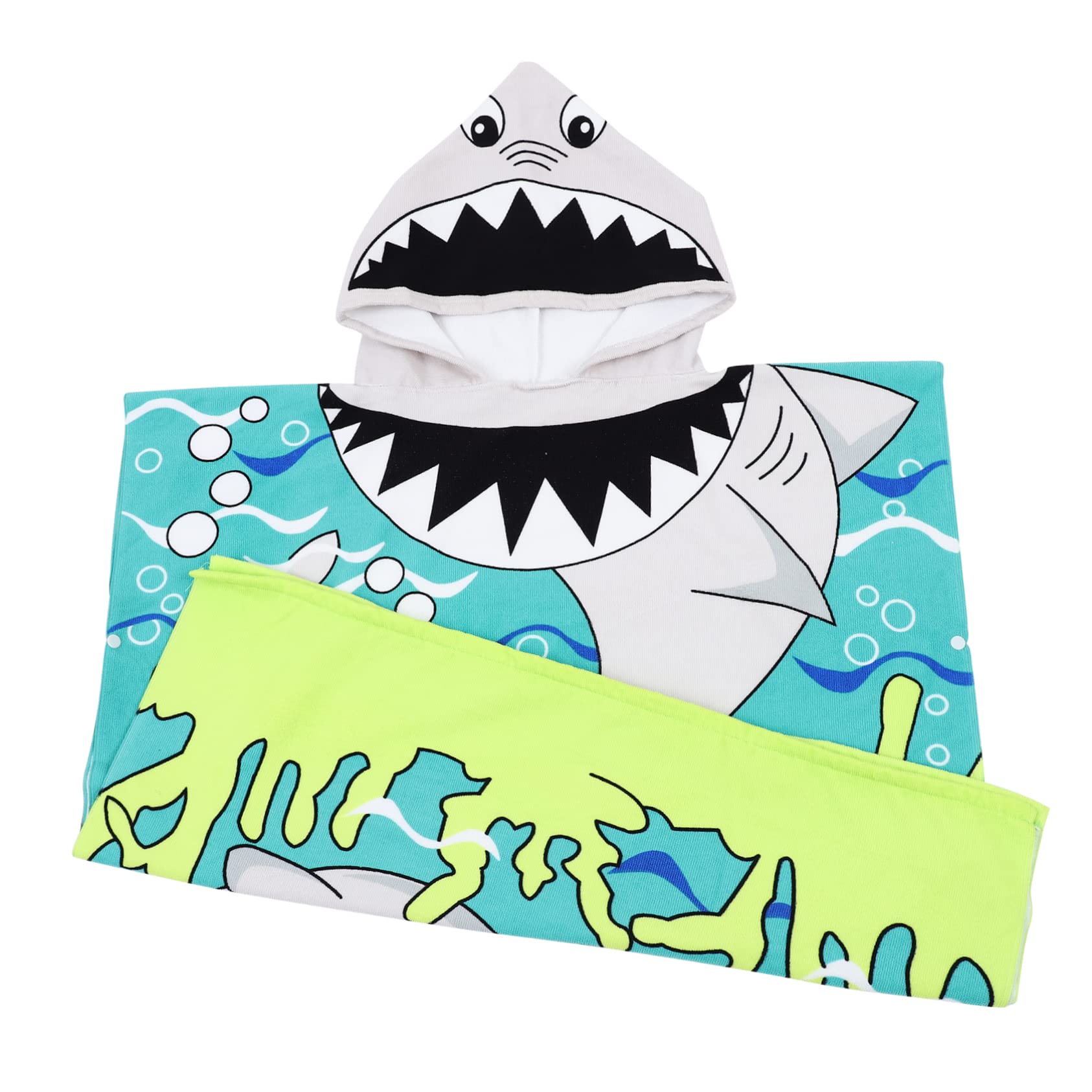 SHOWERORO 3pièces Serviette De Bain Garçon Fille à Capuche Respirant avec Motif Cartoon Peignoir De Bain Super Absorbant pour Garçon Fille Douceur Et Confort Garantis